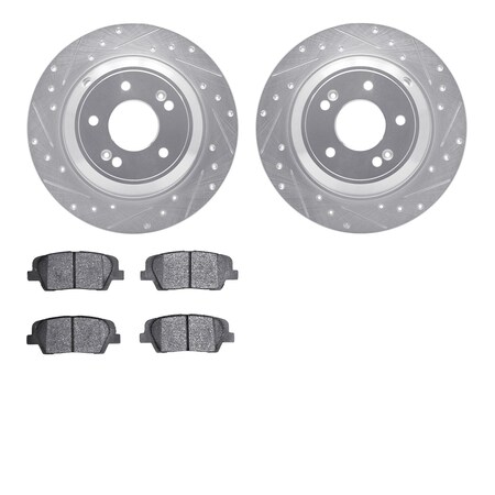 Dynamic Friction Co 7502-21050, Rotors-Drilled and Slotted-Silver with 5000 Advanced Brake Pads, Zinc Coated 7502-21050